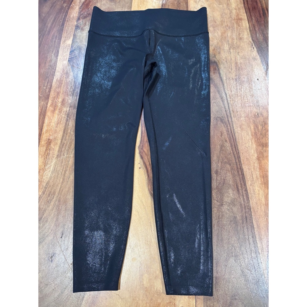 KNIX leggings womens sz XL black shimmer metallic high rise hitouch yoga pants